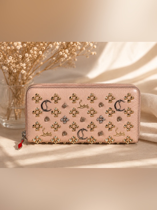 Christian Louboutin Handbags - Christian Louboutin Panettone Beige/blush Zip Around Wallet with Authentic Dusty